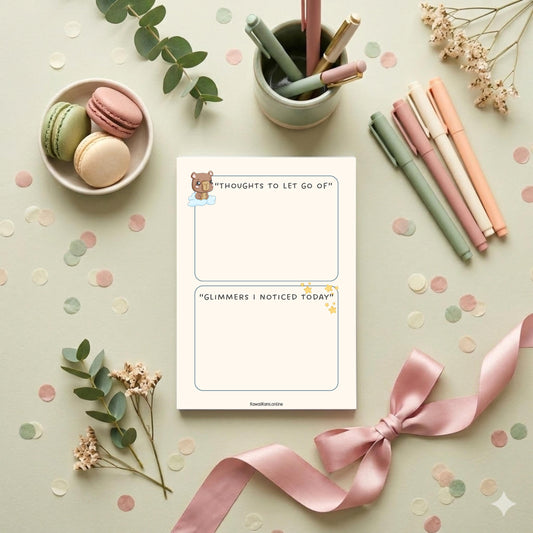 Quiet Reflection Brain Dump Notepad | Panko Anxiety Relief Desk Pad