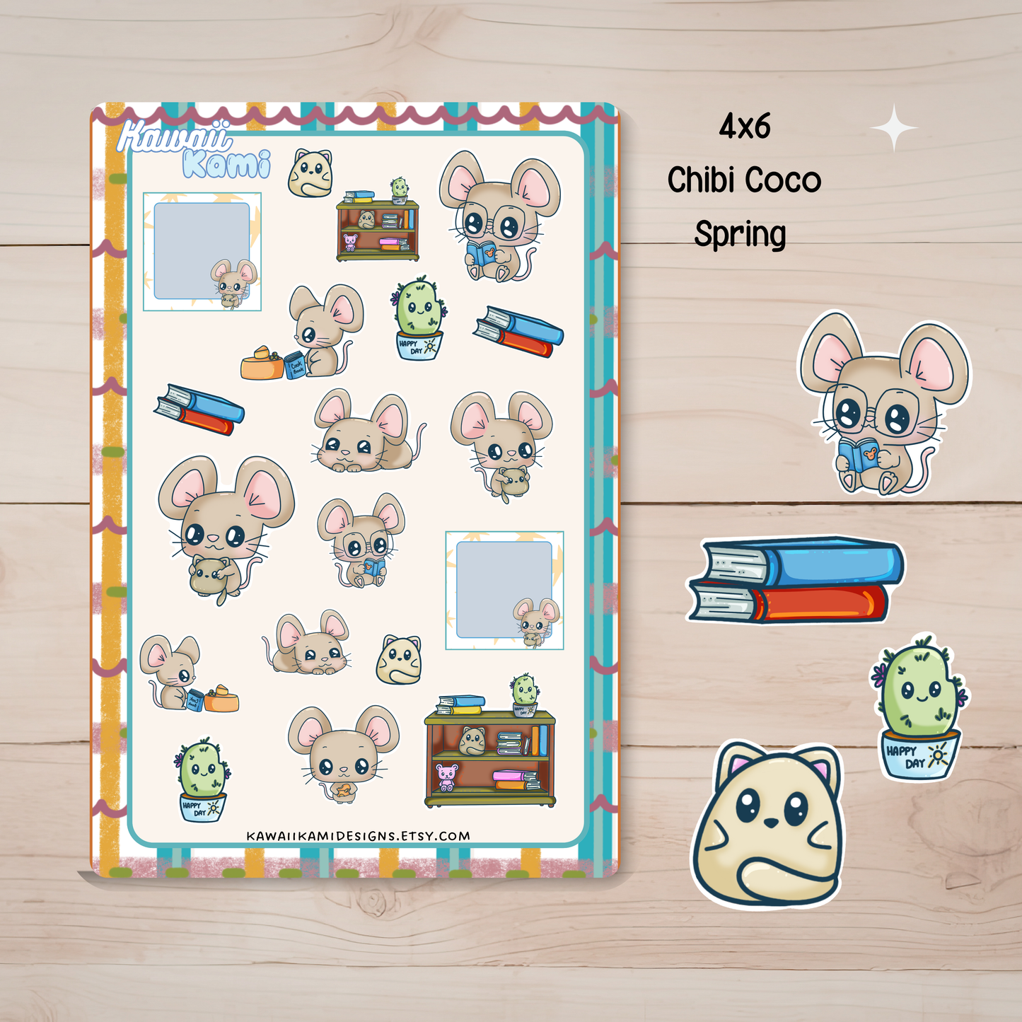 Chizu Mouse Library Sticker Sheet – 4x6