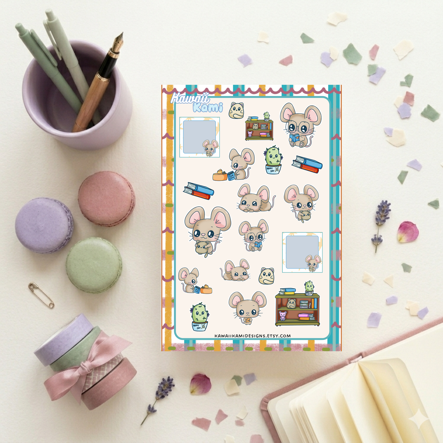 Chizu Mouse Library Sticker Sheet – 4x6