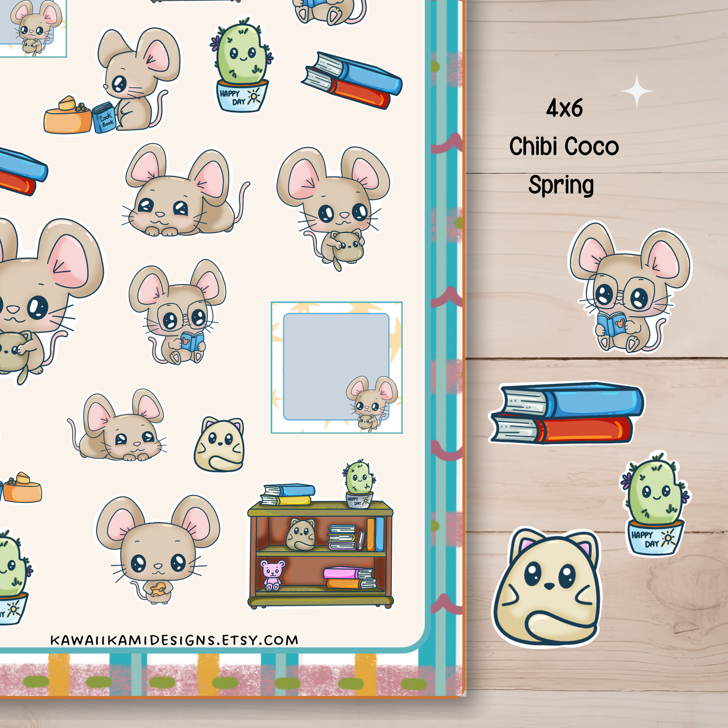 Chizu Mouse Library Sticker Sheet – 4x6