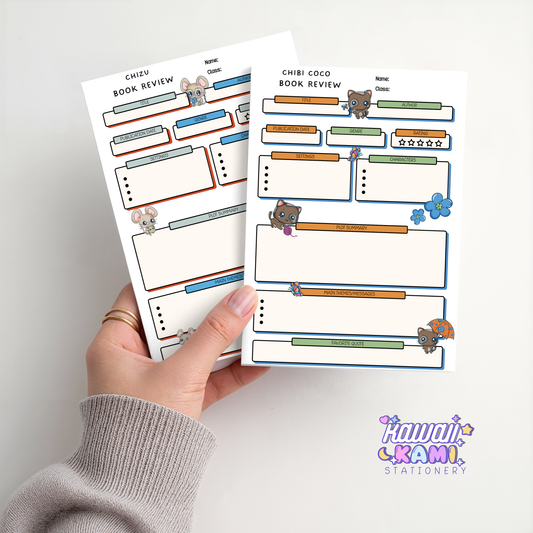 Kawaii Book Review Notepads, Original Artwork & Design