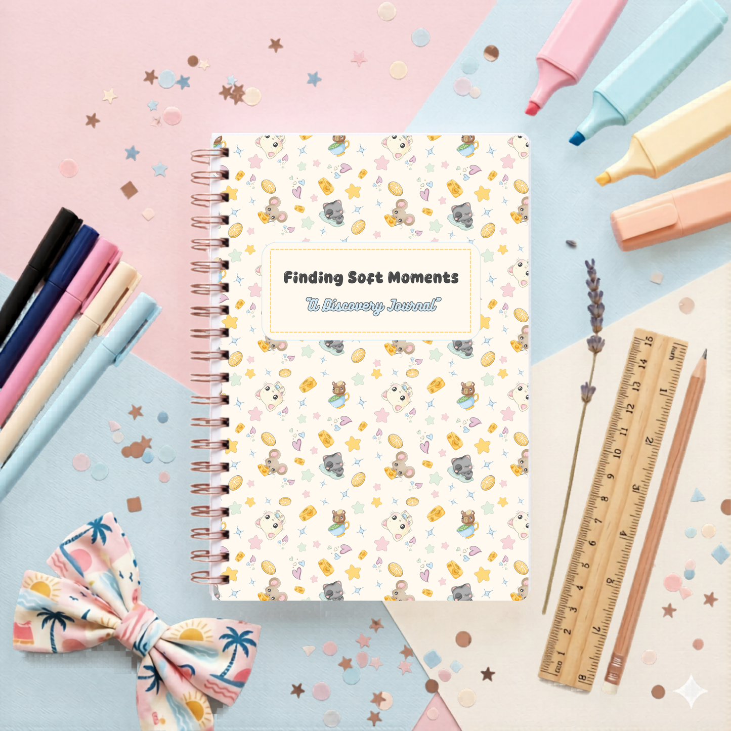 Finding Soft Moments Journal Bundle - Handmade Kawaii Stationery Set