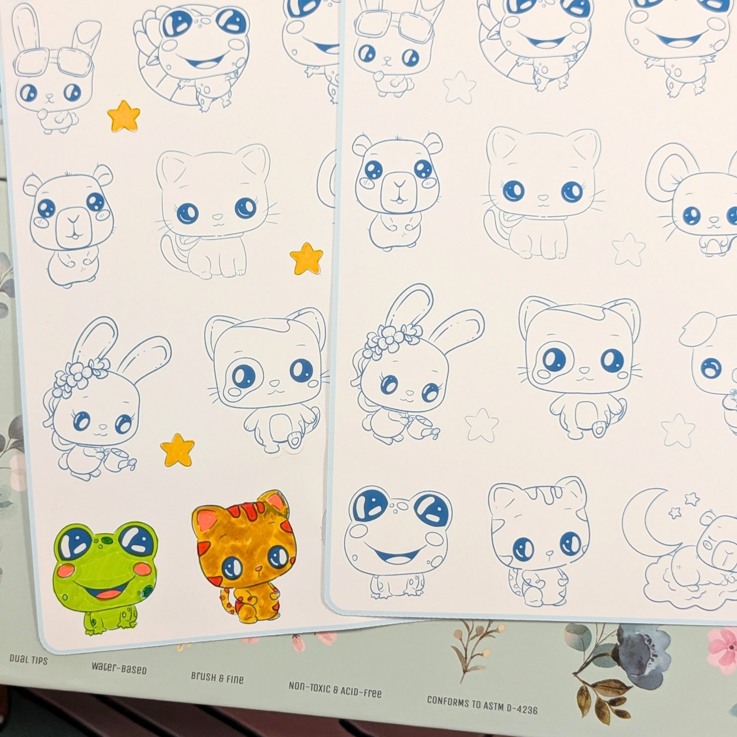 Kawaii Kami Character Color Me Sticker Sheet