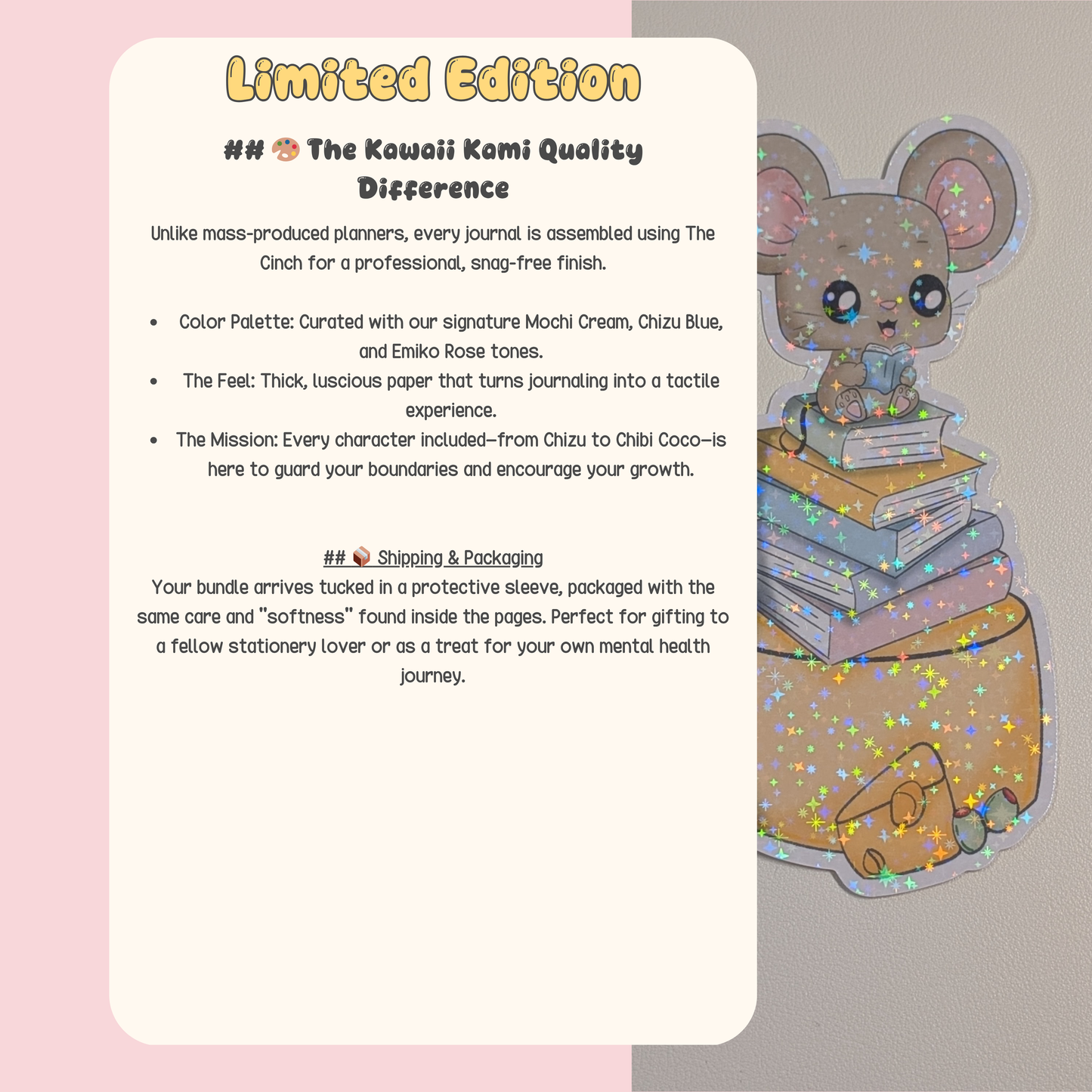 Finding Soft Moments Journal Bundle - Handmade Kawaii Stationery Set