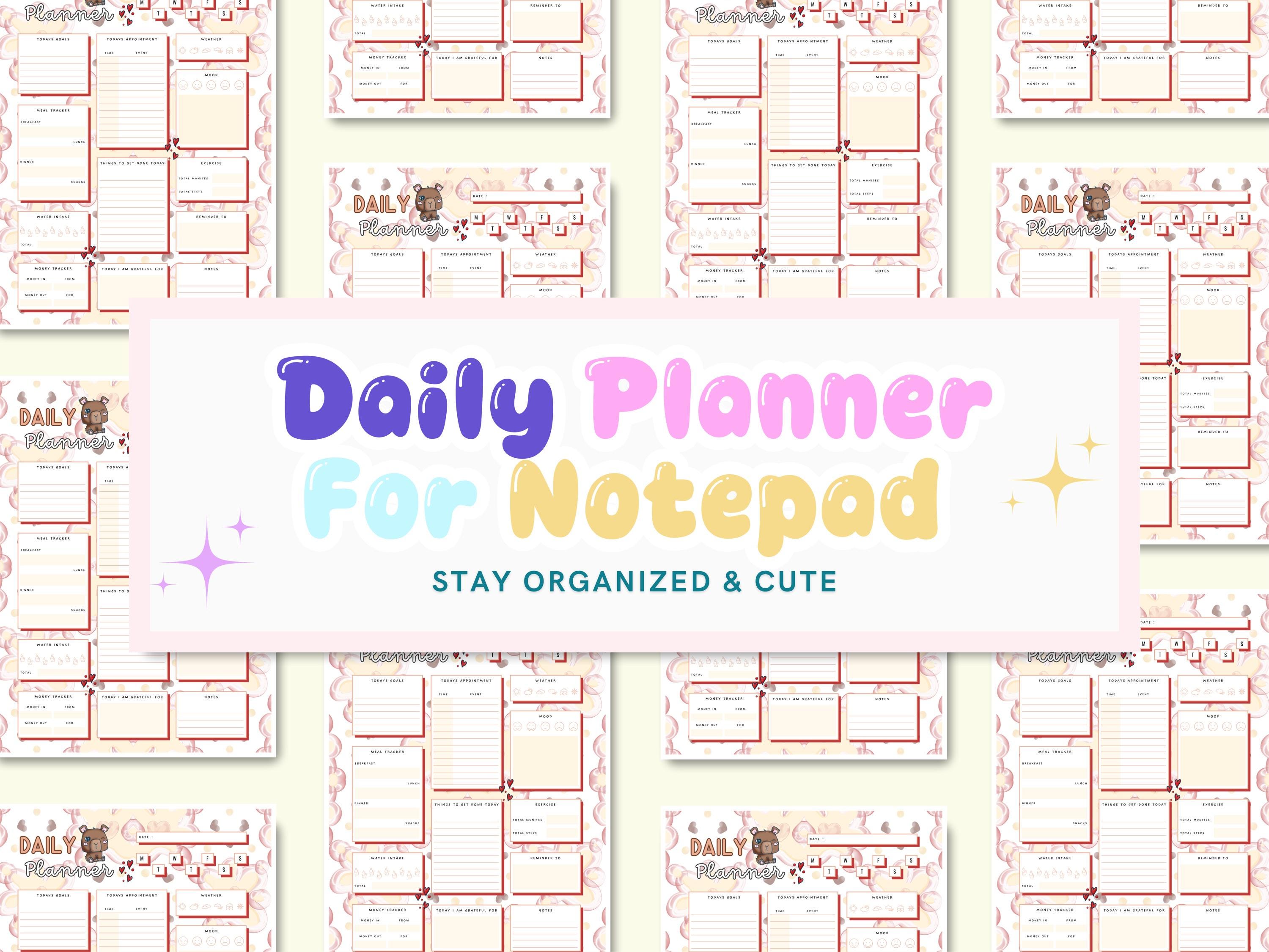 Kawaii Capybara Daily Planner, Theme (Digital Download