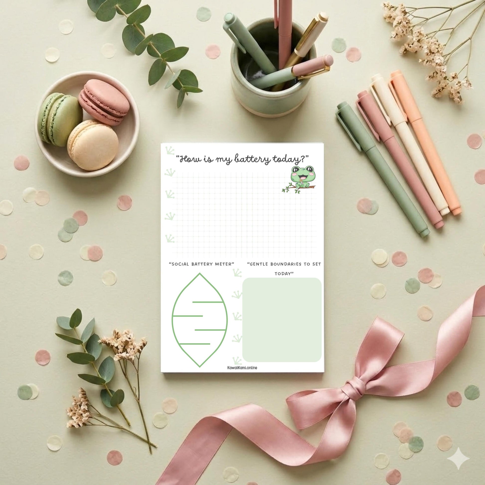Pippo's Daily Recharge Energy Tracker Kawaii Notepad