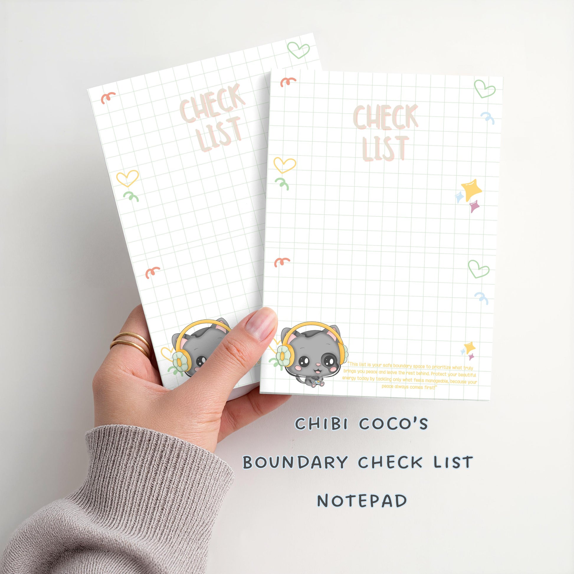 Chibi Coco Kawaii Cat Checklist Notepad
