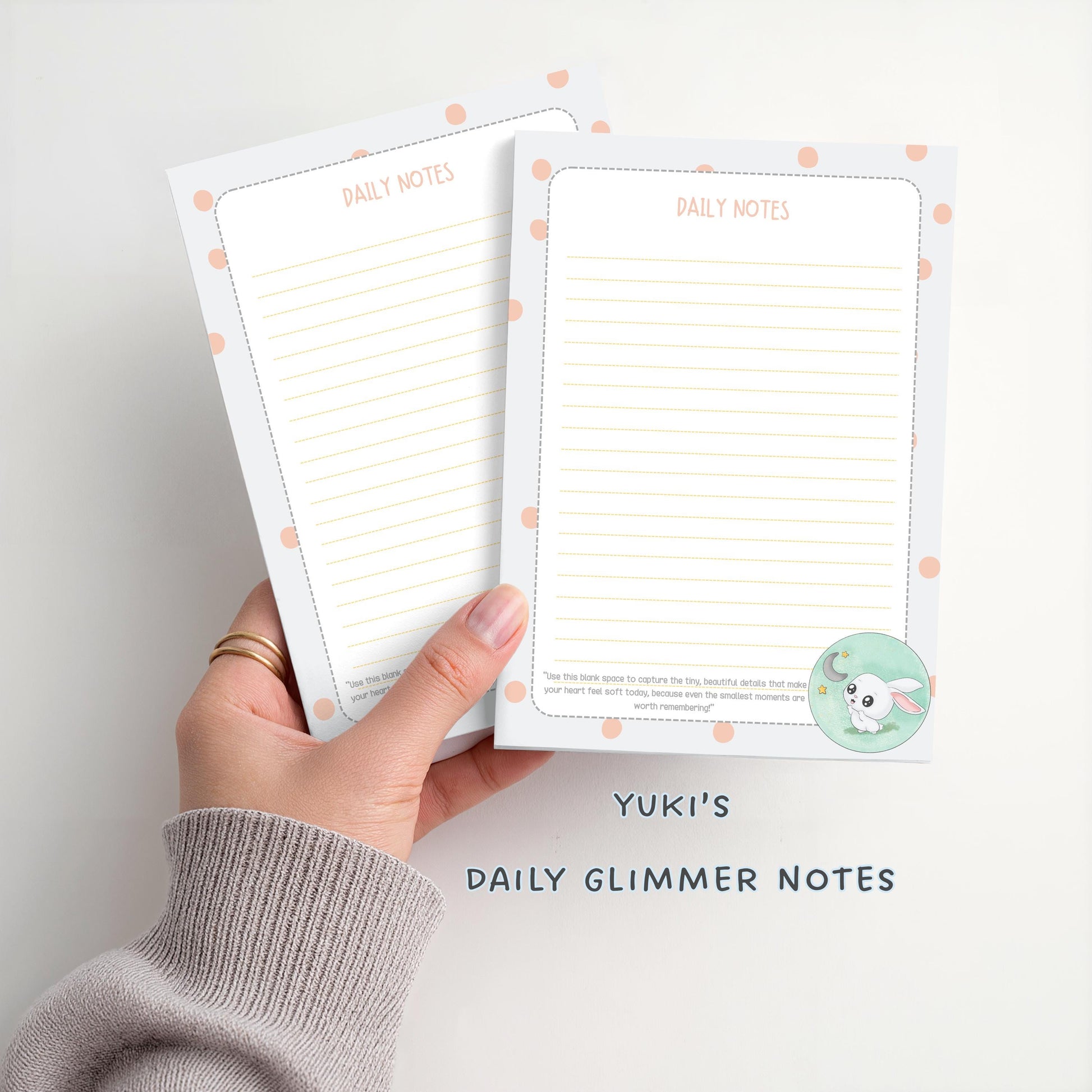 Yuki Kawaii Bunny Daily Glimmer Notepad
