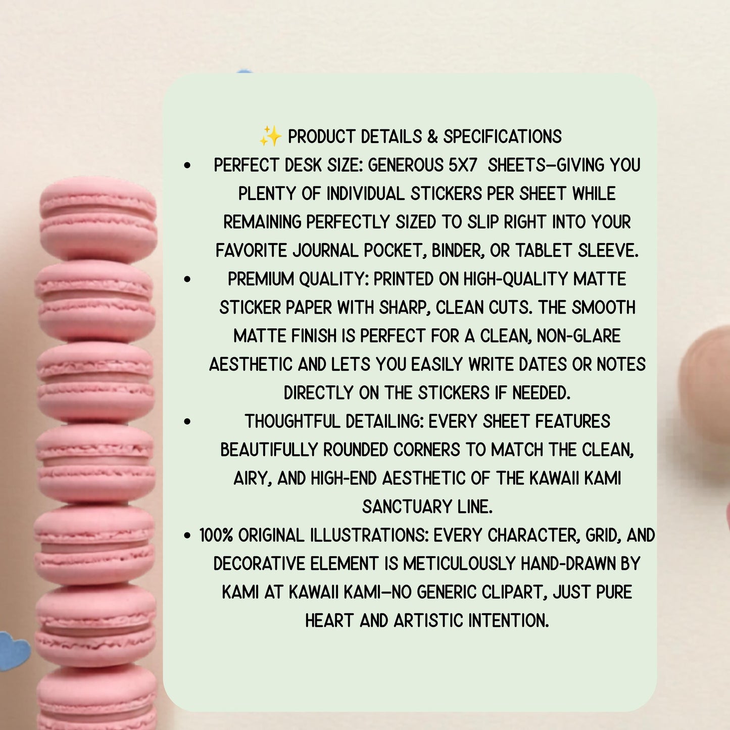 Sweet Notes Kawaii Writable Sticker Sheet