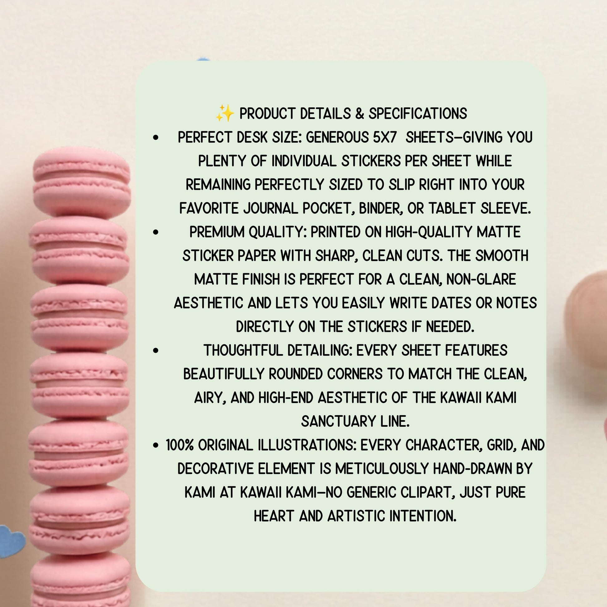 Sweet Notes Kawaii Writable Sticker Sheet