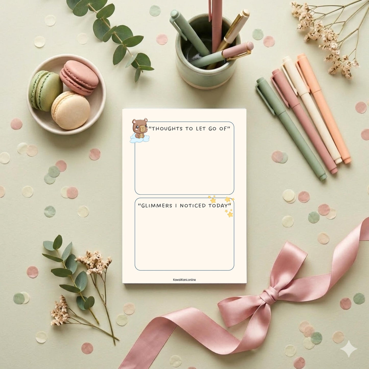 Quiet Reflection Brain Dump Notepad | Panko Anxiety Relief Desk Pad