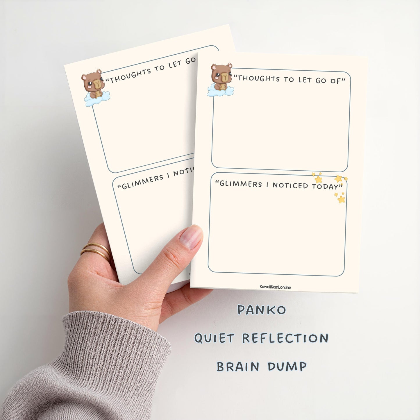 Quiet Reflection Brain Dump Notepad | Panko Anxiety Relief Desk Pad