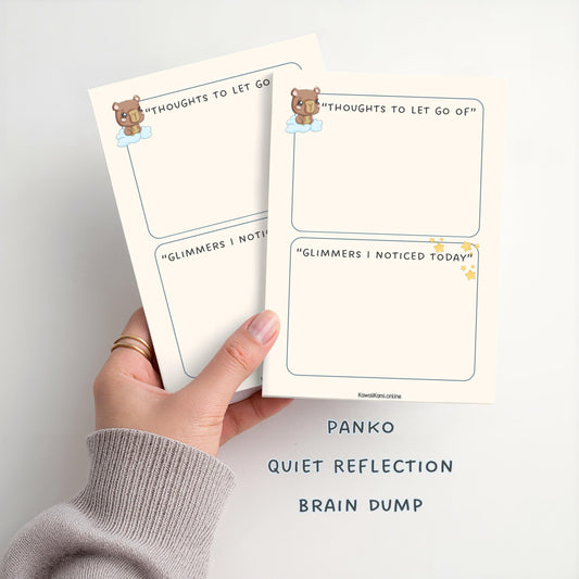 Quiet Reflection Brain Dump Notepad | Panko Anxiety Relief Desk Pad