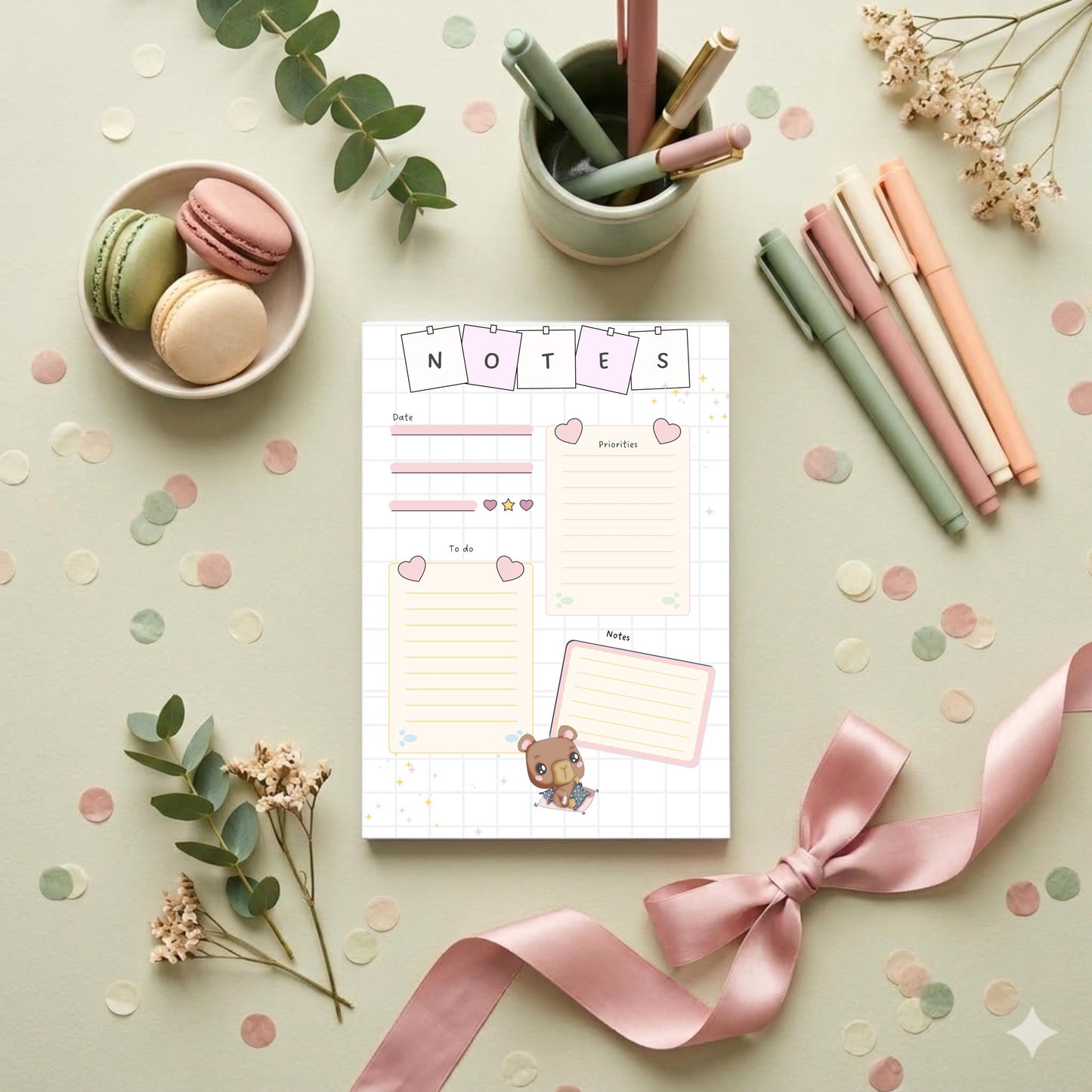 Panko Kawaii Capybara Soft Notes Notepad