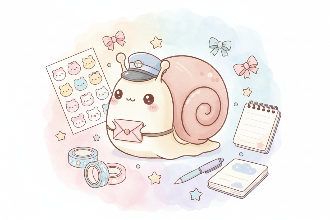 Kawaii Snail Mail Blog Cover