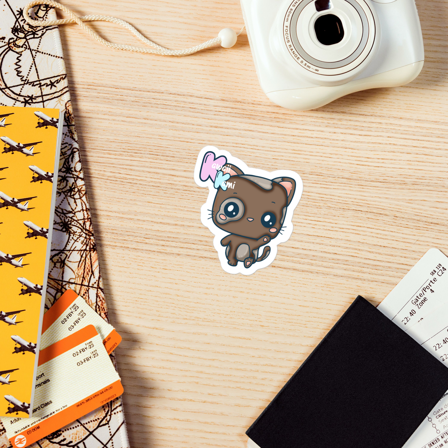 Kawaii Cat Sticker "Kawaii Kami" Kiss-cut vinyl decals