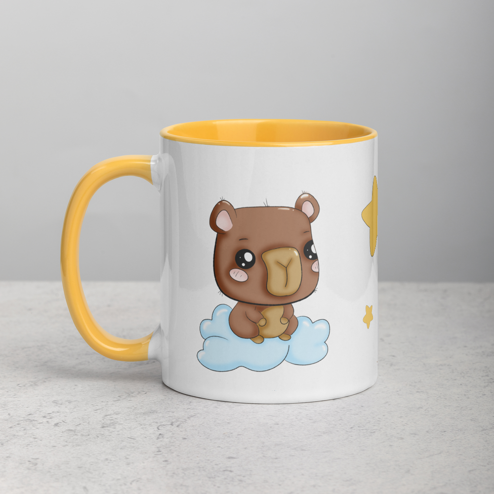 Kawaii Capybara Tea Mug with Color Inside