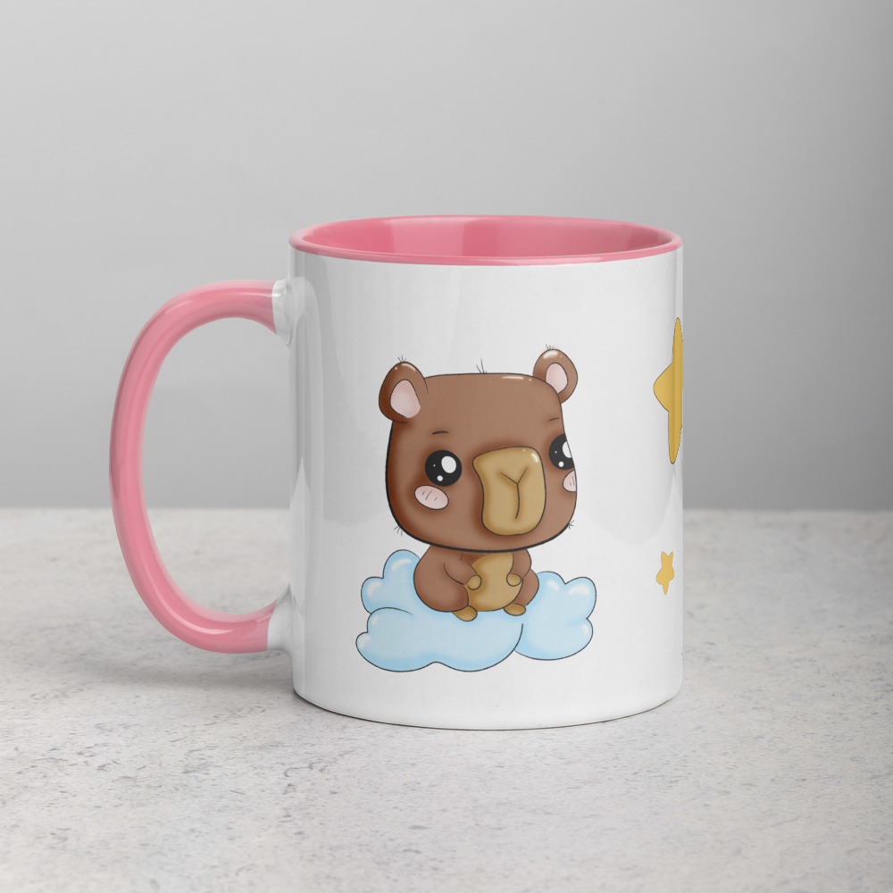 Kawaii Capybara Tea Mug with Color Inside